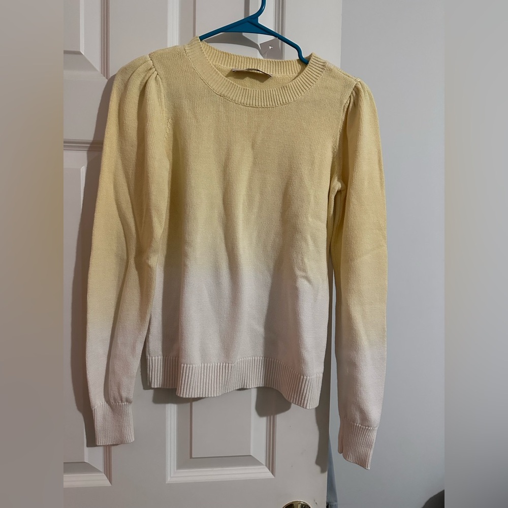 LOFT yellow n Cream Knit Sweater